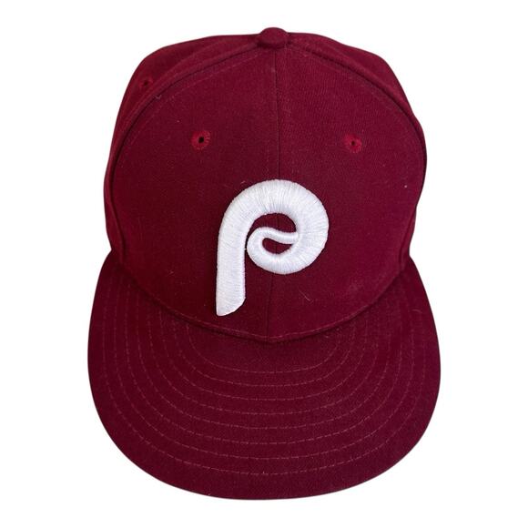 New Era 5950 Philadelphia Philles Old Logo Fitted Baseball Hat Cap 7 5/8 59fifty - Picture 3 of 10